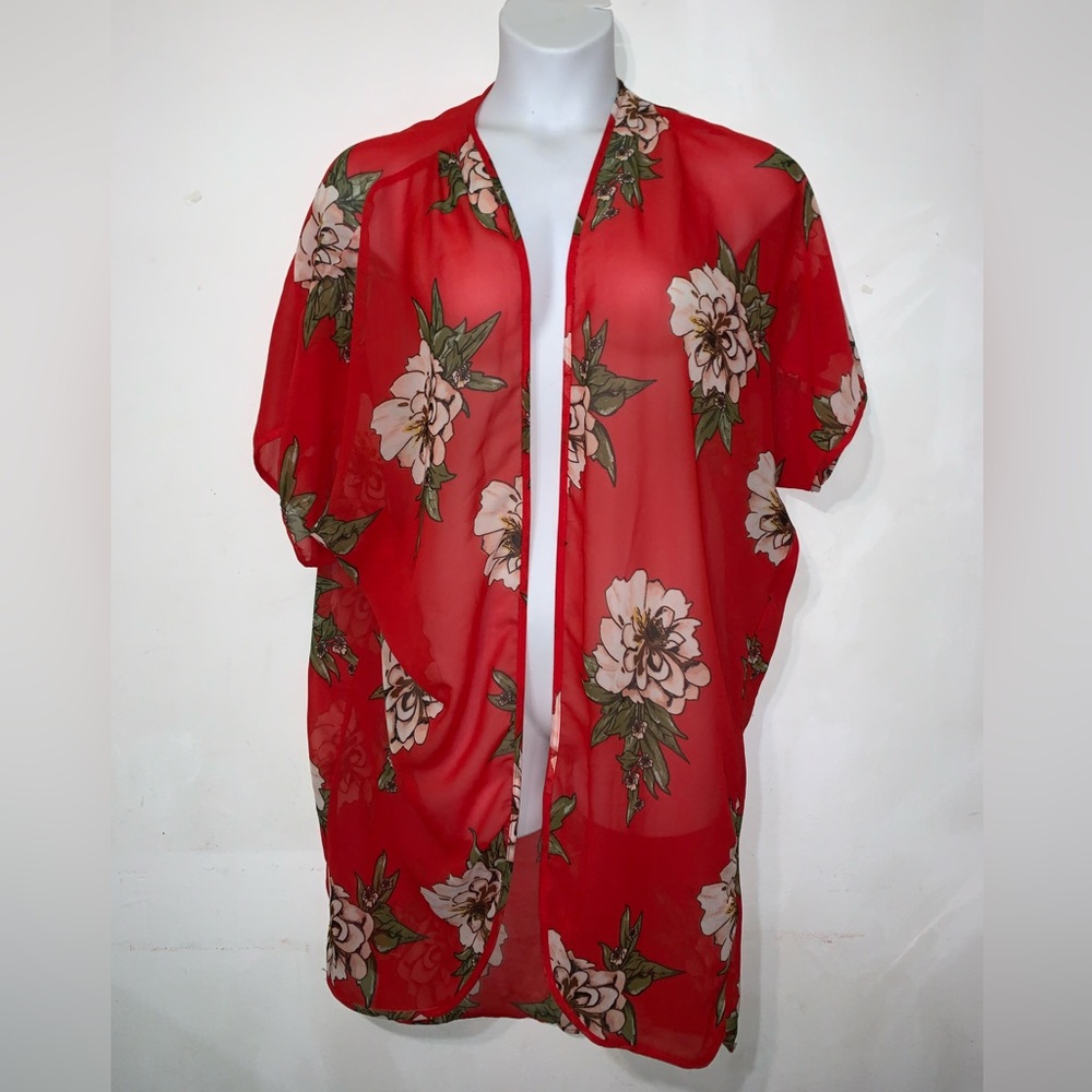Live 4 Truth Red Floral Kimono XL
